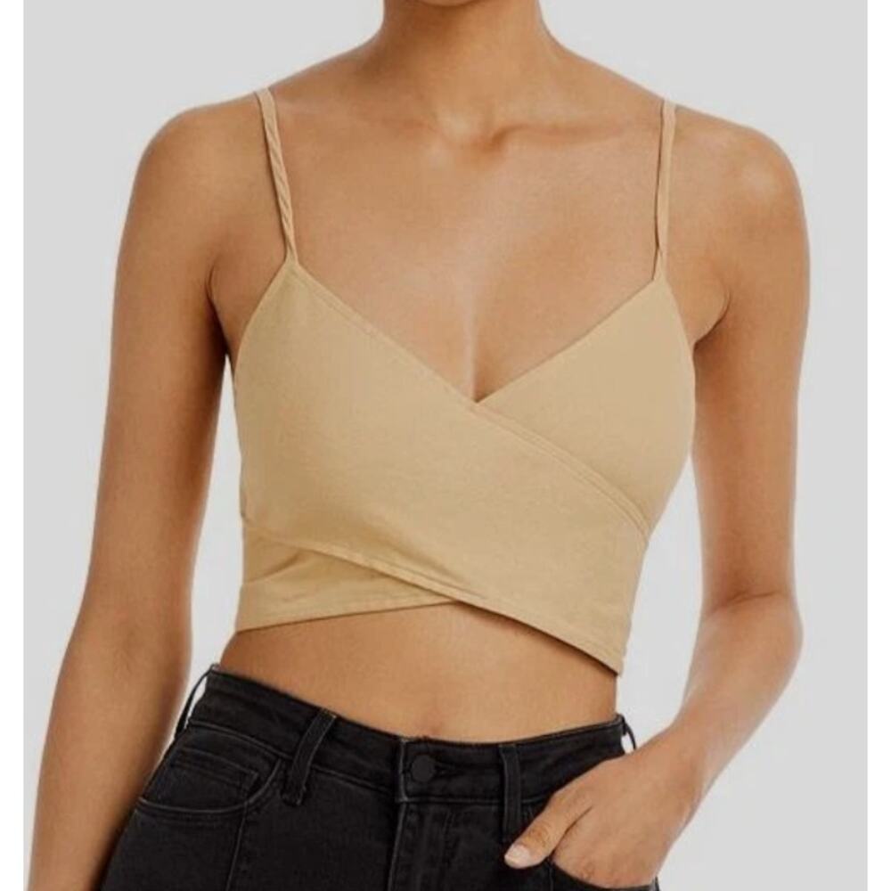 Derek Lam 10 Crosby Gianna Wrap Bustier Crop Top‎ Beige Women's Size 2 Summer